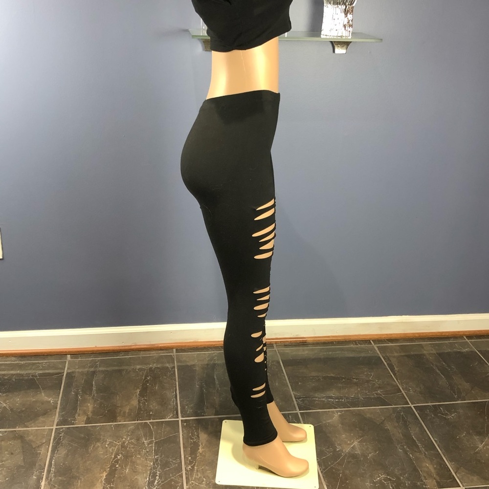 Fashion Nova Black Cut Out Leggings - Picture 3 of 8